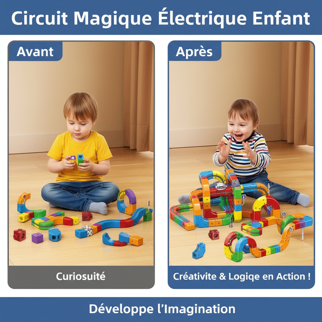 Children Magic Track Train Electric Assembled Building Blocks Magnetic Rail Car Maze Educational Toys for Kids Christmas Gifts