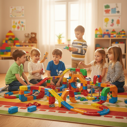 Children Magic Track Train Electric Assembled Building Blocks Magnetic Rail Car Maze Educational Toys for Kids Christmas Gifts